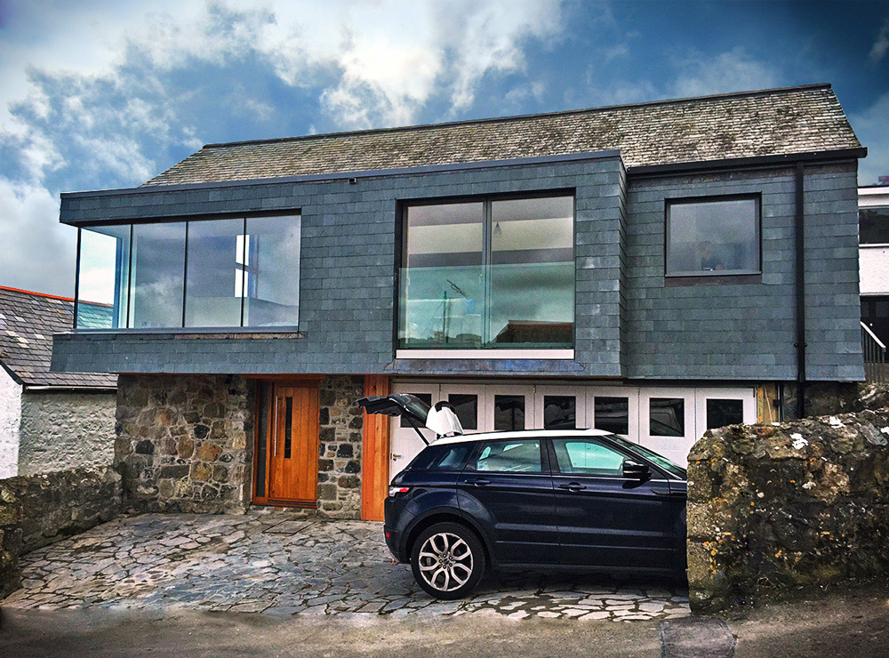 Costal designed home Cornwall entrance