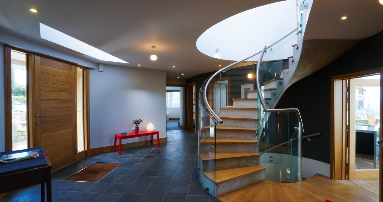 Inspiring architecture designed house in Cornwall staircase
